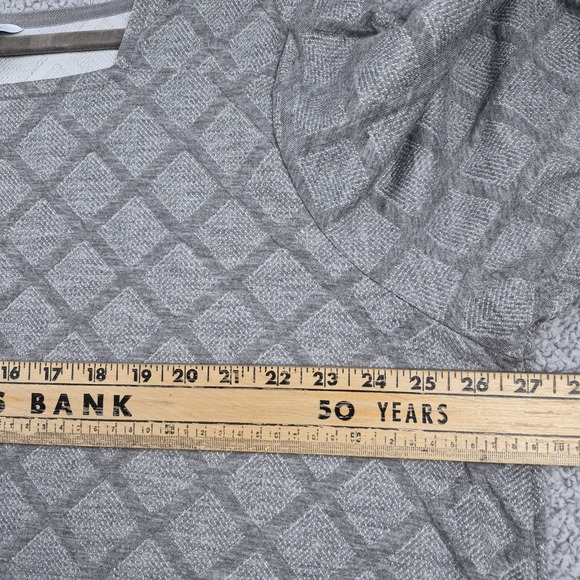 Liz Claiborne Boatneck Gray Windowpane Long Sleeve Shirt Womens Sz 2X - Picture 3 of 9